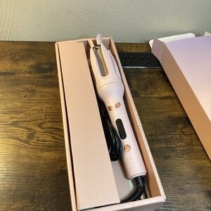 Pink Automatic Hair Curler 28mm Barrel 4 Temperature Negative Ion Rotating